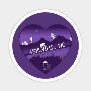 I Love AVL - Heart Cityscape - PURPLE NA 08 Magnet